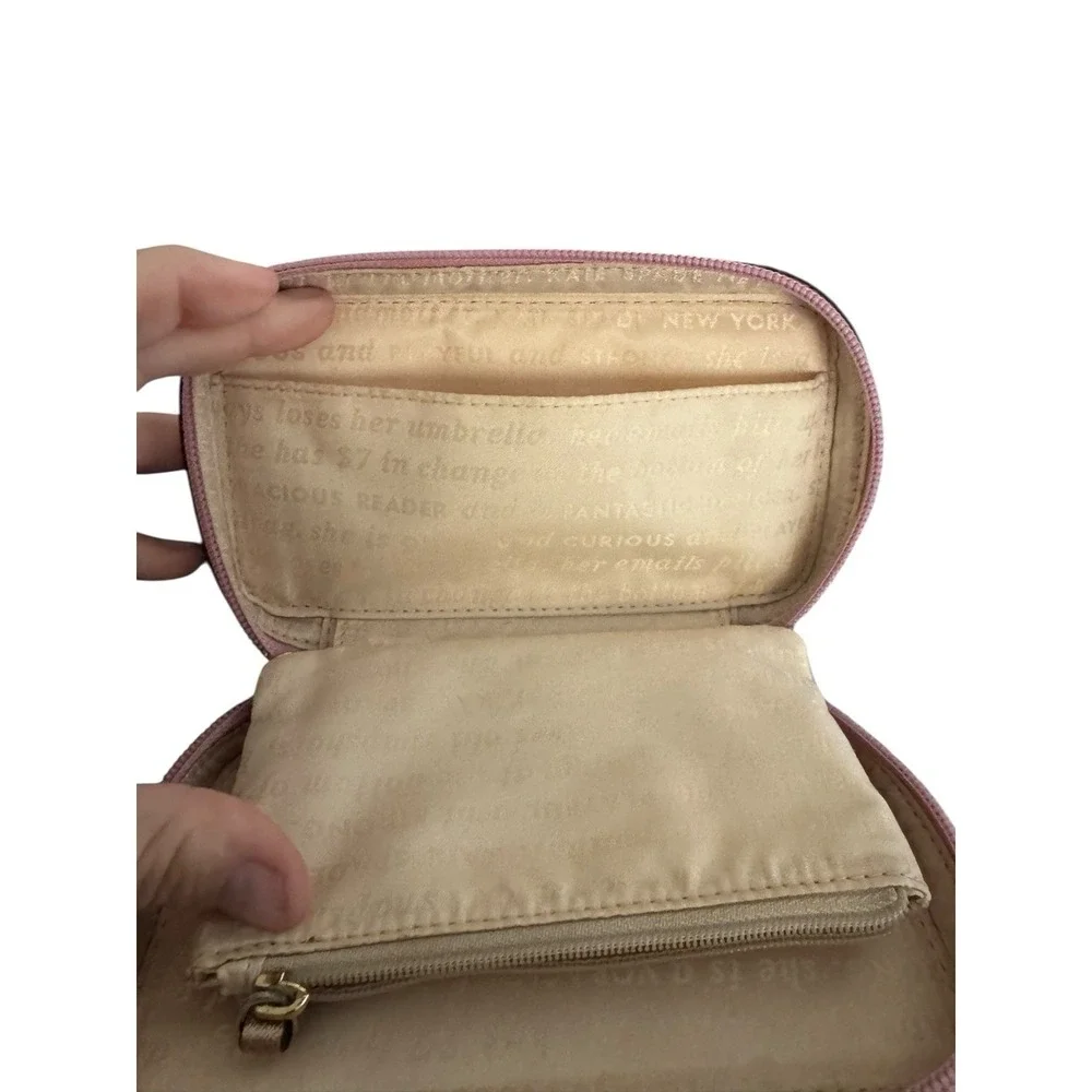 EUC kate spade Rose Gold Glitter Jewelry Travel Case